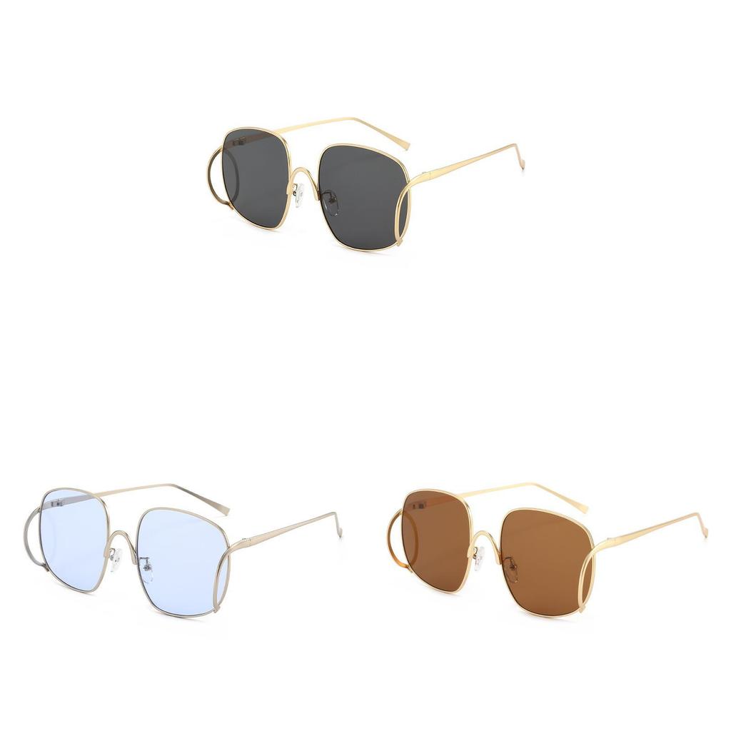 Fashion Metal Square Frame Sunglasses With For Men Women Outdoor Activities