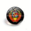 Soviet CCCP Brooch, Stainless Steel Butterfly Clasp Red Star Hammer Sickle Military Pin