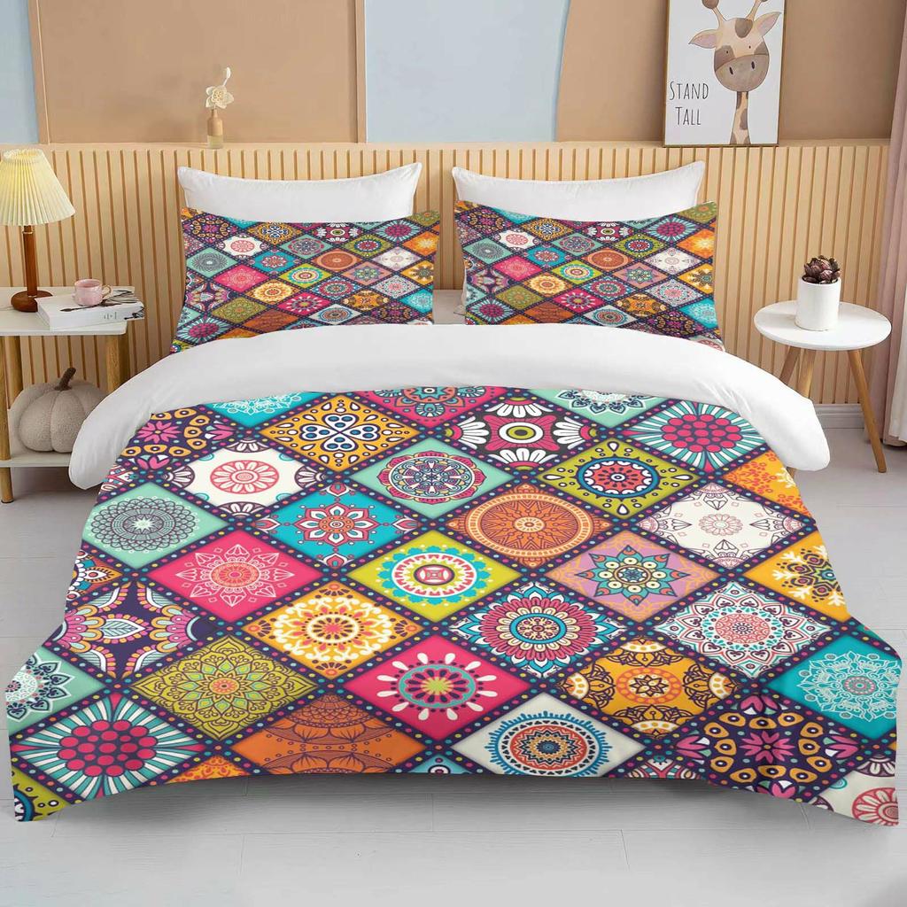 10 Размеров Комплект Постельного Белья с Принтом Мандалы Мультяшный Аниме Пододеяльник Покрывало для Одеяла Мальчики Девочки Дети Взрослые Полуторный Кинг Подарки