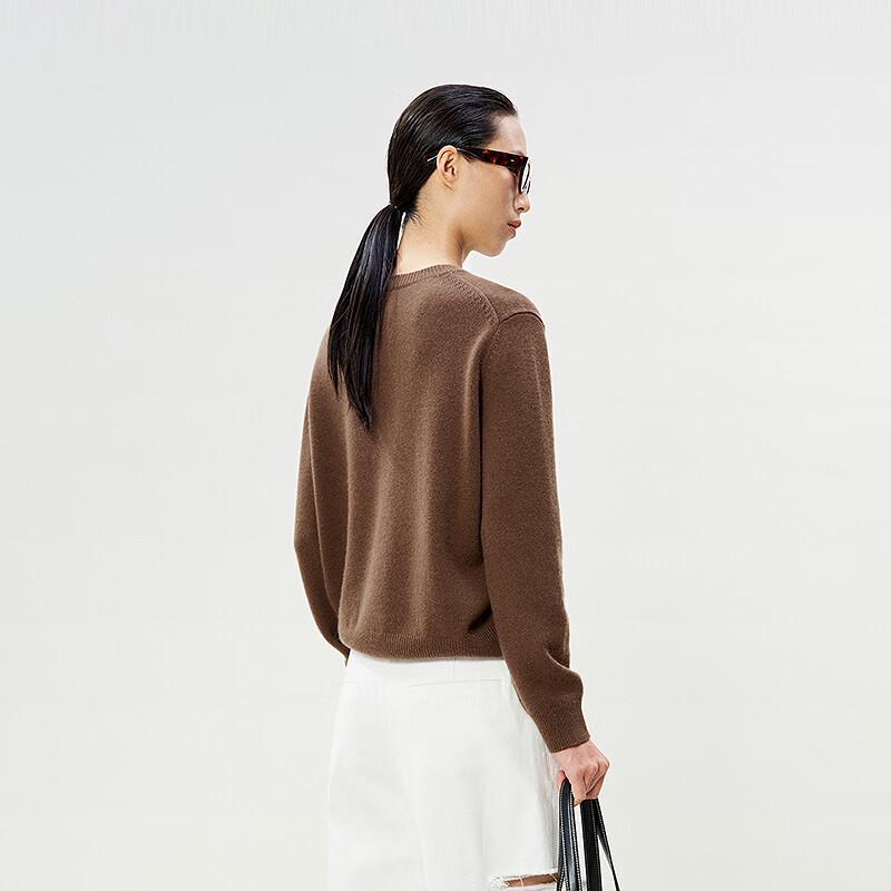 LESS 2025 Spring Round Neck Cashmere Pullover Sweater