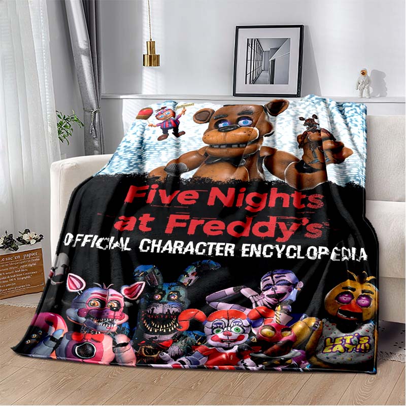 New *Five Nights at Freddy's* blanket featuring 3D prints of game characters; soft, horror-game-themed design.02