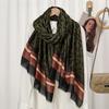 Winter Thick Viscose Scarf Geometric Plaid Fringe Cotton Shawls And Wraps Pashmina Stole Bufandas Muslim Hijab Sjaal 180*90Cm