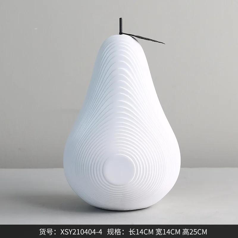 High-end Line Apple Pear resin Crafts Black White Decoration Creative Living Room Countertops Fruit Sculpture Home Decor Gift
