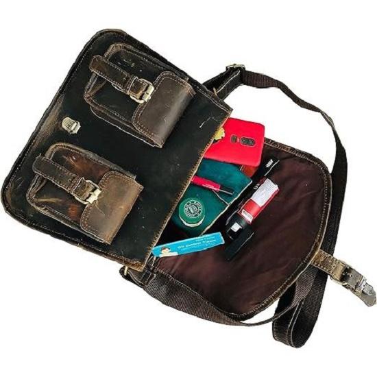 Buffalo Leather Crossbody Purse For Womens | Vintage Look | Handcrafted Artistry | Genuine Leather Satchel | Adjustable Strap | Multiple Compartments