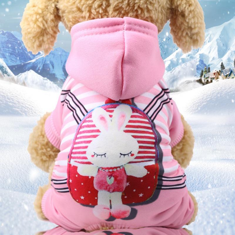 Four-legged Button Dog and Cat Clothing, Pet Supplies, Autumn and Winter Fleece Hoodie