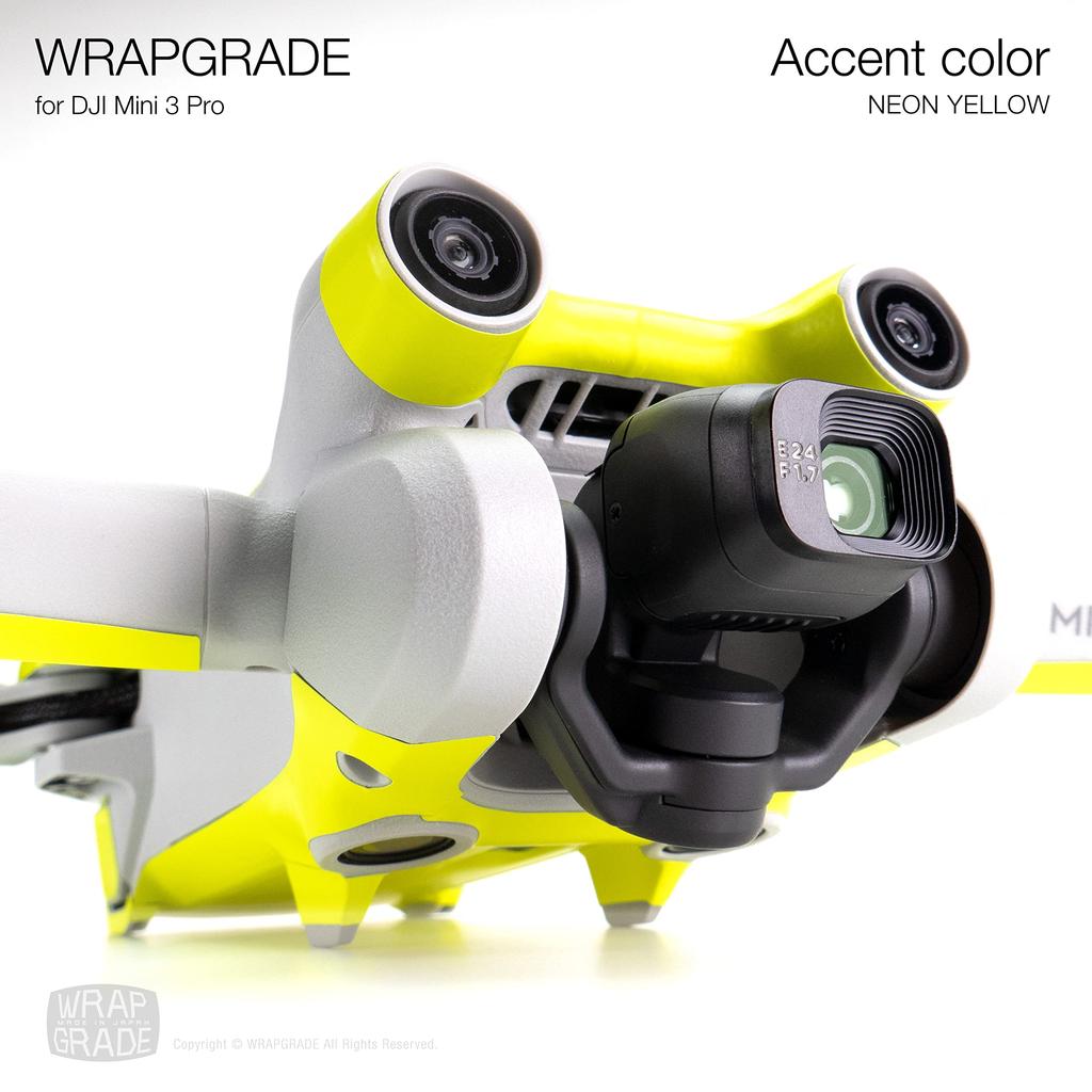 Виниловая наклейка WRAPGRADE для DJI Mini 3 Pro, цветной акцент (Неоновый желтый)