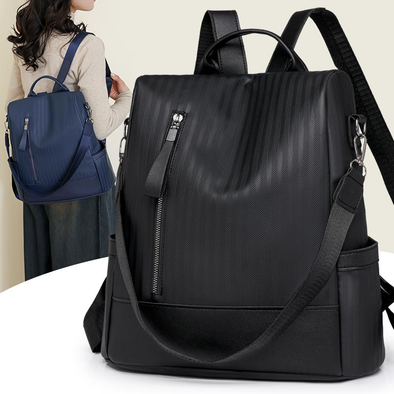 Women's Backpack Solid Color Large Capacity Travel Bag Patchwork Mother Bag
