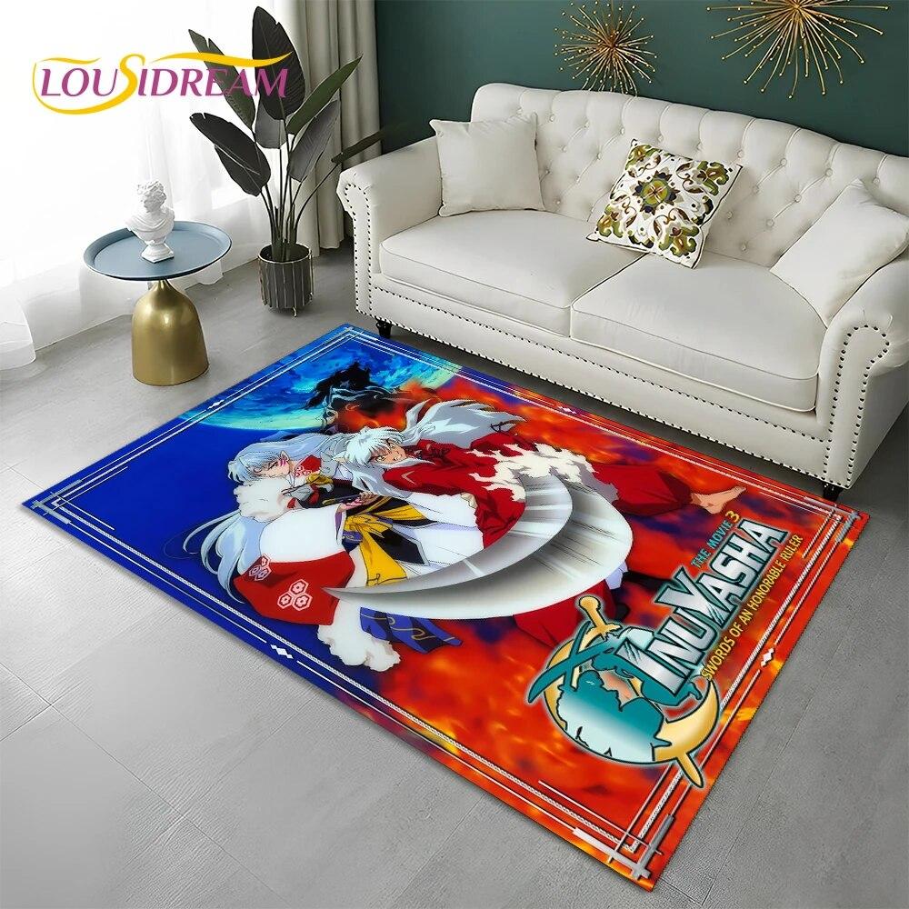 Классический мультяшный 3D ковер в стиле аниме Inuyasha, ковер для дома, гостиной, спальни, дивана, коврика, декор, детский коврик, нескользящий напольный коврик