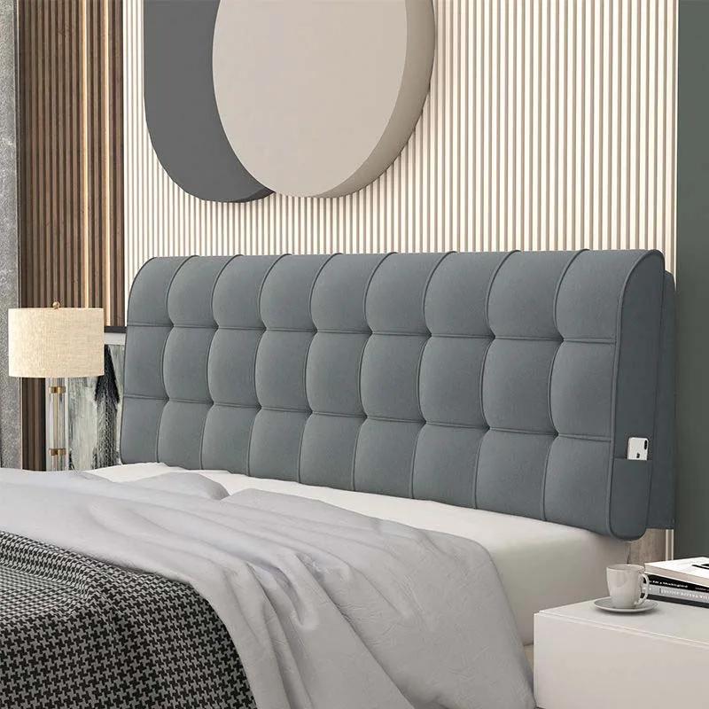 Модная высокоэластичная губчатая подушка для изголовья кровати размера King Queen, съемный бархатный чехол для изголовья кровати, подушка для изголовья кровати