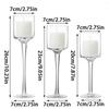 3PC Light Luxury Tall Transparent Candlelights Glass Candle Holder Birthday European Romantic