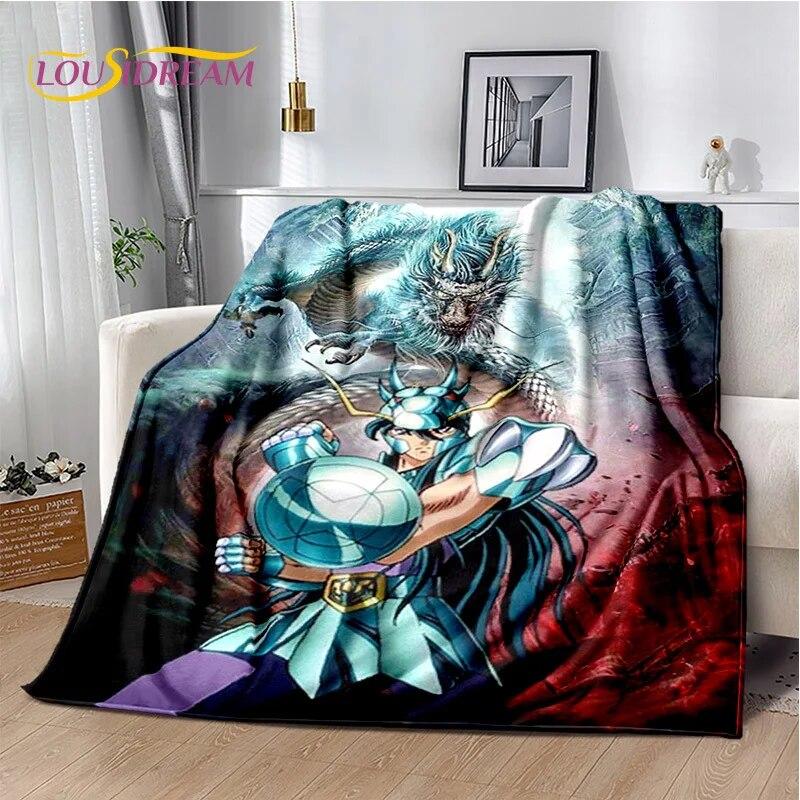 Одеяло HD с рисунком Saint Seiya в стиле ретро, мягкое одеяло для дома, спальни, кровати, дивана, пикника, путешествия, офиса, детское одеяло