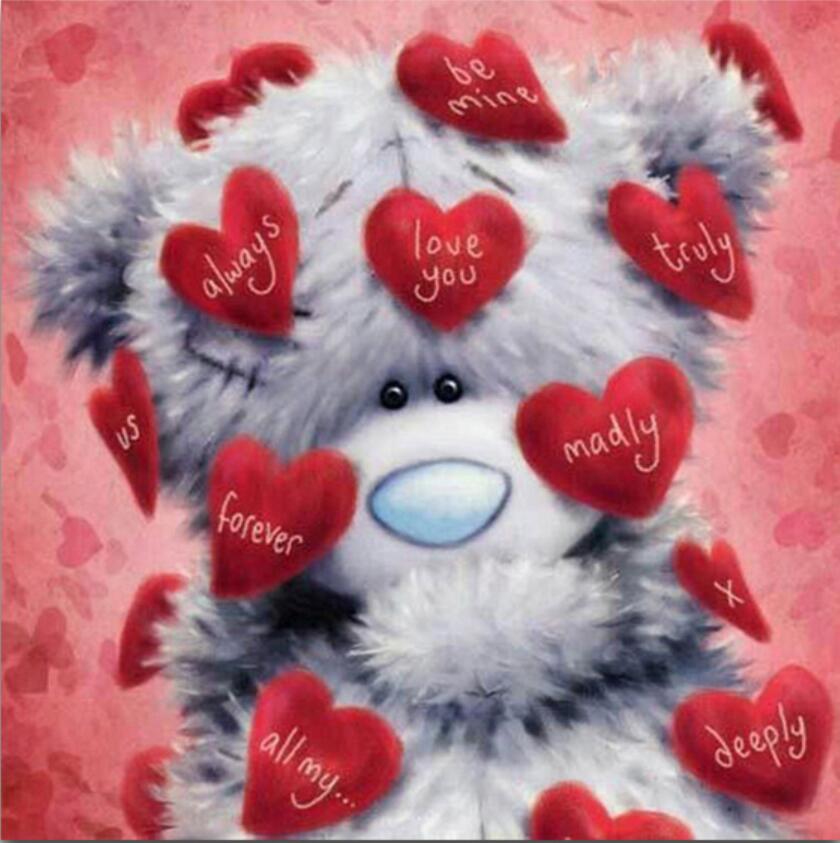 5D алмазная живопись плюшевый мишка полный алмаз животное круглый алмаз мозаика узор украшение дома Diy ручной работы