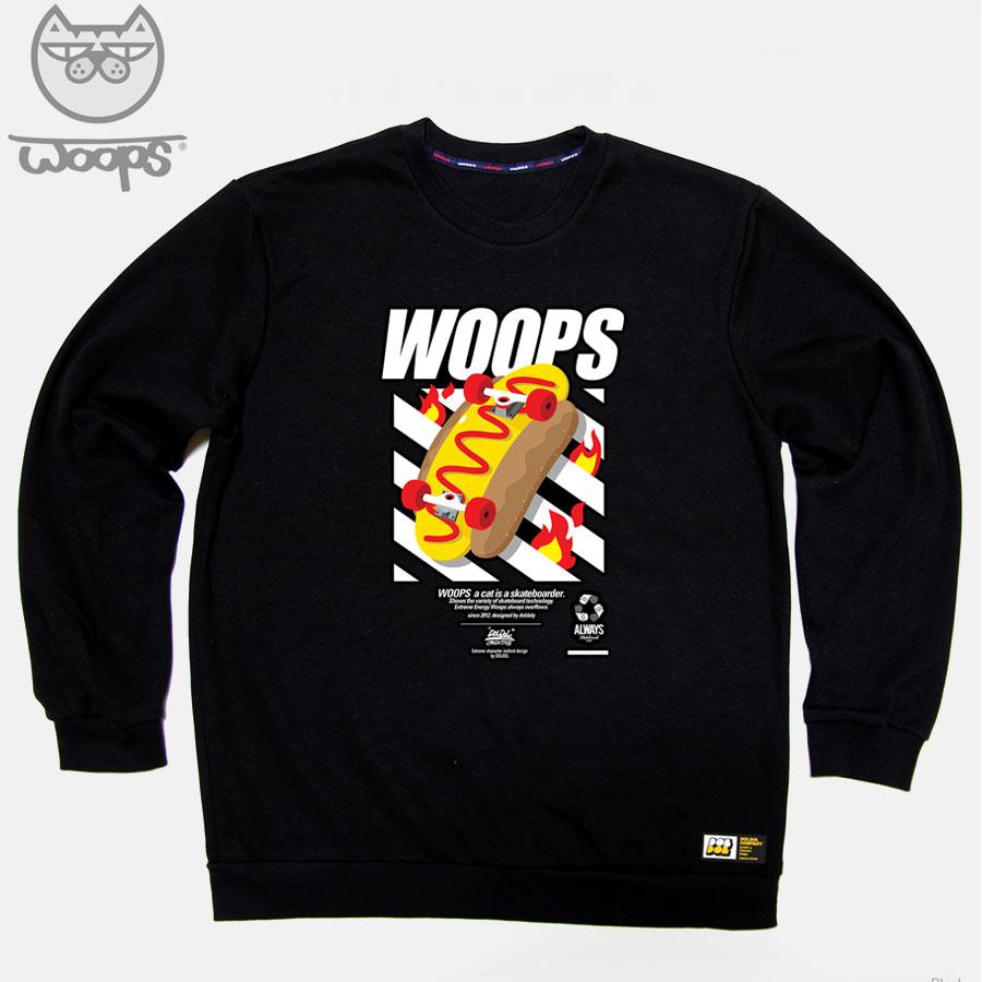 DOLDOL Woops-Mtm-84 Скейтборд Кот Персонаж Oops Лонгслив Толстовка