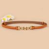 Korean Thin Leather Waist Belt for Women's Fashion Dress Decoration