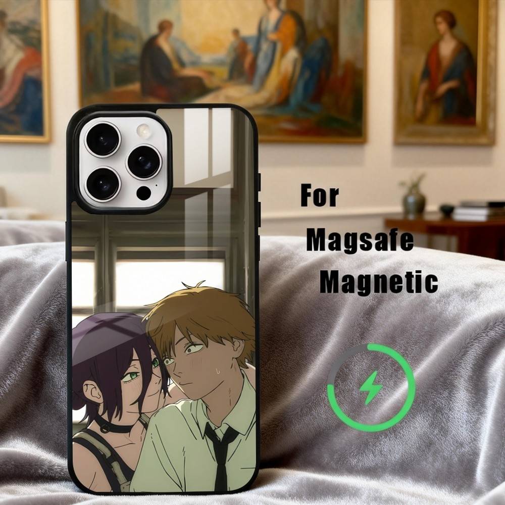 Чехол для телефона C-Chainsaw M-Man R-Reze Arc для iPhone 17,16,15,14,13,12,Plus,Pro,Max с поддержкой Magsafe Магнитная Беспроводная Зарядка