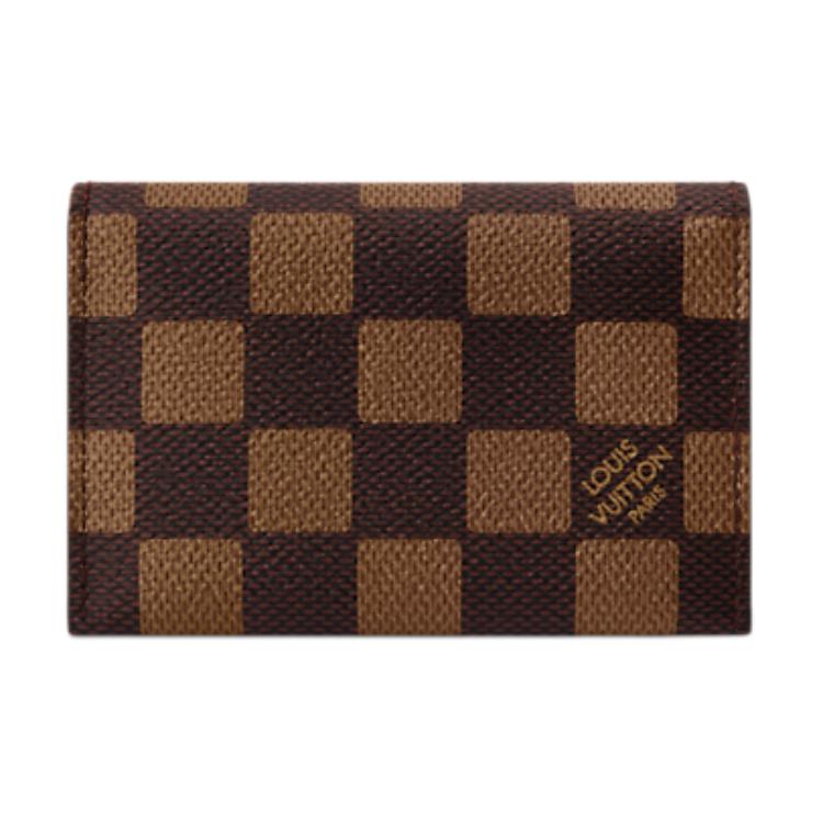 Louis Vuitton X Nigo Slim Brand Logo Check Pattern Print Damier Phriendship Coated Canvas Card Holder Men Card Holder Brown N40812