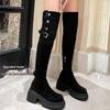 Women's Brown Over-the-Knee High-Heeled Boots: Versatile Slimming Knight Style for Autumn/Winter 2025