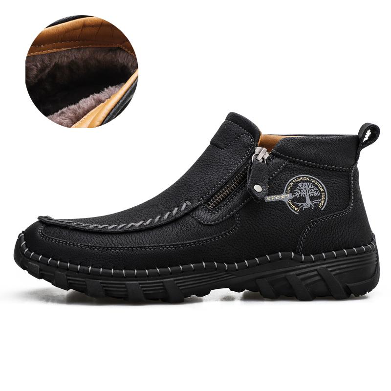 Мужские ботинки из натуральной кожи большого размера, удобные ботильоны для мужчин, повседневная обувь, осенне-зимняя мужская обувь