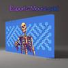 Pixel Skeleton Gaming Mouse Pad Retro 8bit Blue Grid Vintage Game Art NonSlip Desk Mat For Tcg Card Game Esports Office Gift