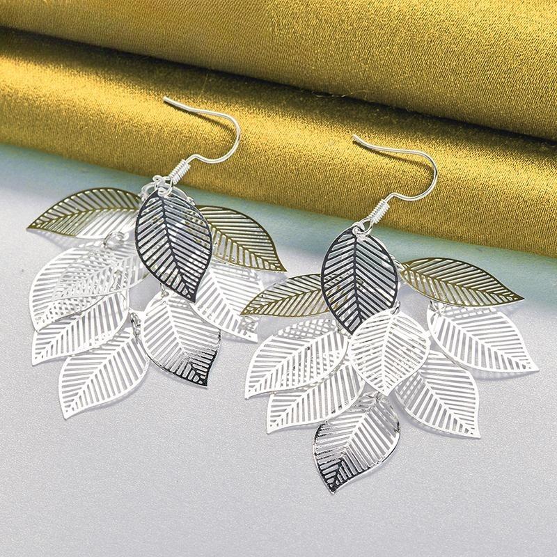 Ювелирные изделия из стерлингового серебра 925 пробы с листьями