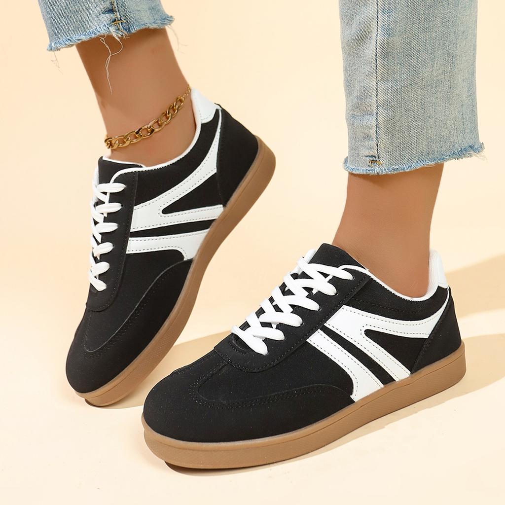 Fashion Microfiber Upper Rubber Sole Adult Ladies Footwear Casual Women Shoes Early Spring New Style Versatile Design White Sneakers