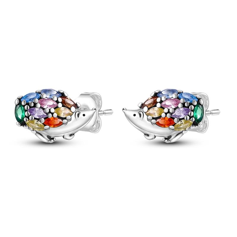 925 Silver Colorful Cute Animal Stud Earrings for Women Girlfriend Birthday Gift