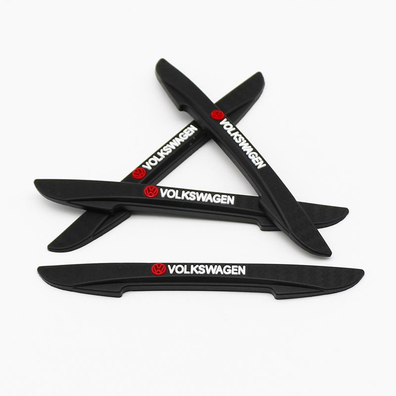 SLZPW1 New 4pcs Rubber Car Door Edge Protector Stickers Anti Collision Strips For VW Passat 4 Tiguan Golf CC Polo GTI Motion MTM Touran