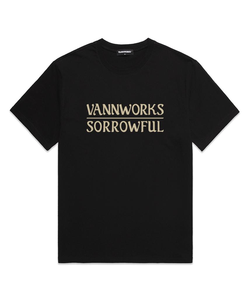 VANNWORKS Sorrowful Oversized Short Sleeve T-Shirt (Vs0087) Black/Beige