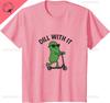 Dill With It Pickle Riding Electric Scooter Funny Tshirt Couple Kawayi Harajuku Unisex And Unisex Short Sleeves Cotton Tee