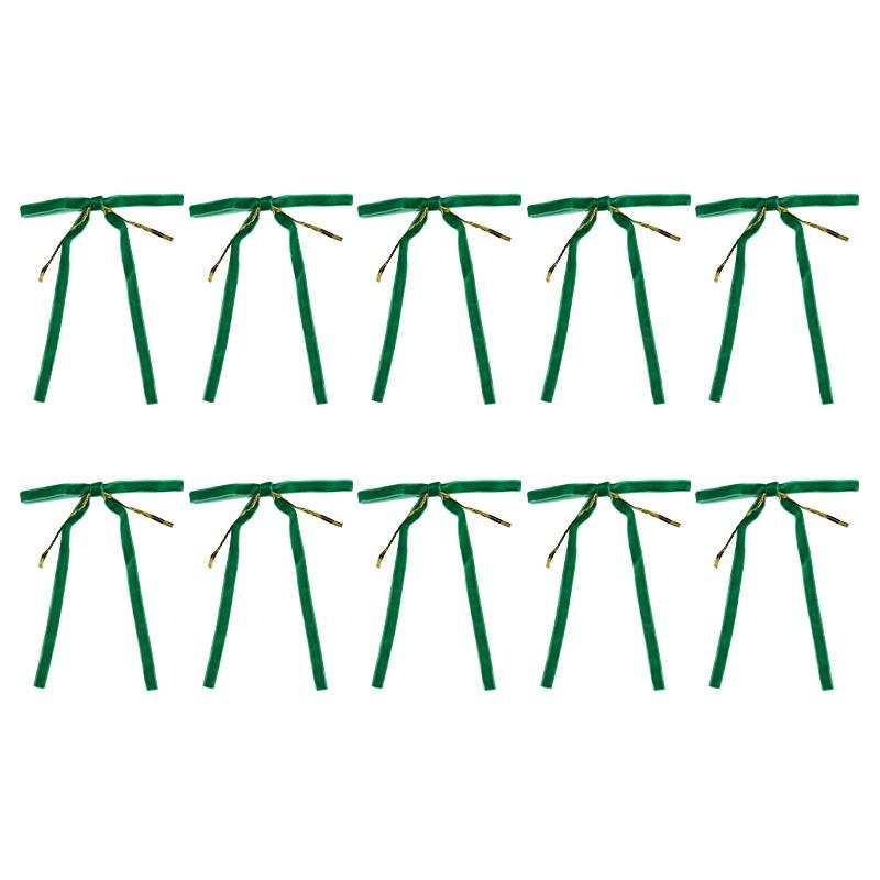 10 velvet bows for Christmas trees - used as rural gift bows for Christmas home decoration, outdoor, and indoor occasions
