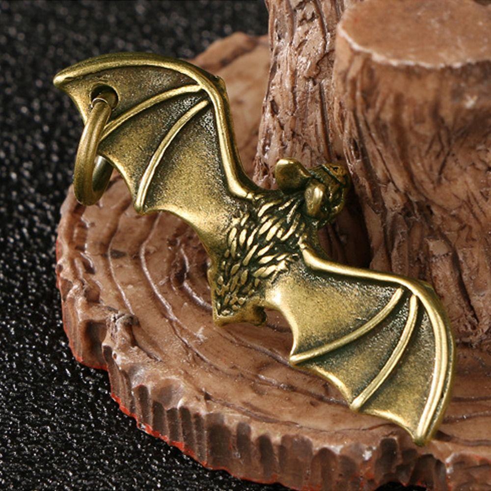 Украшение в виде летучей мыши, ретро-статуэтки летучей мыши из латуни, милая статуэтка летучей мыши из меди, ручная работа, изысканная мини-скульптура летучей мыши, сумка для ключей от машины