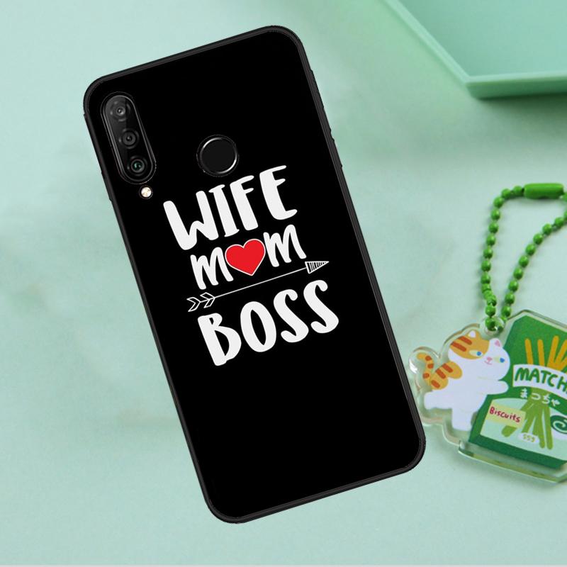 Цитаты 'Жена Мама Начальница' для чехла Huawei Nova 10 9 SE 5T 12s 12i 11i Y91 Y90 Y60 Y70 Y72 Y61 P20 P40 P30 Lite P60 Pro