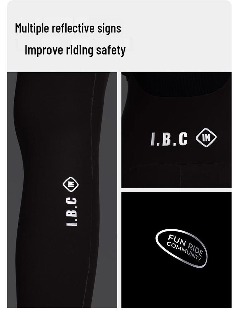 Женские флисовые велосипедные штаны-полукомбинезон INBIKE с высокой талией, карманами и ремнем для осенне-зимнего шоссейного велоспорта