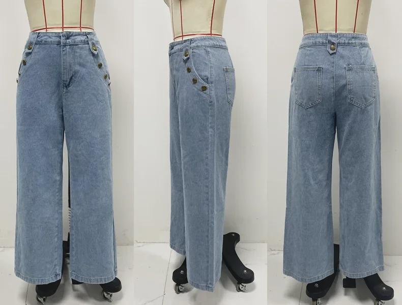 Евро-американская мода безрукавка с широкими джинсами джинсовый костюм