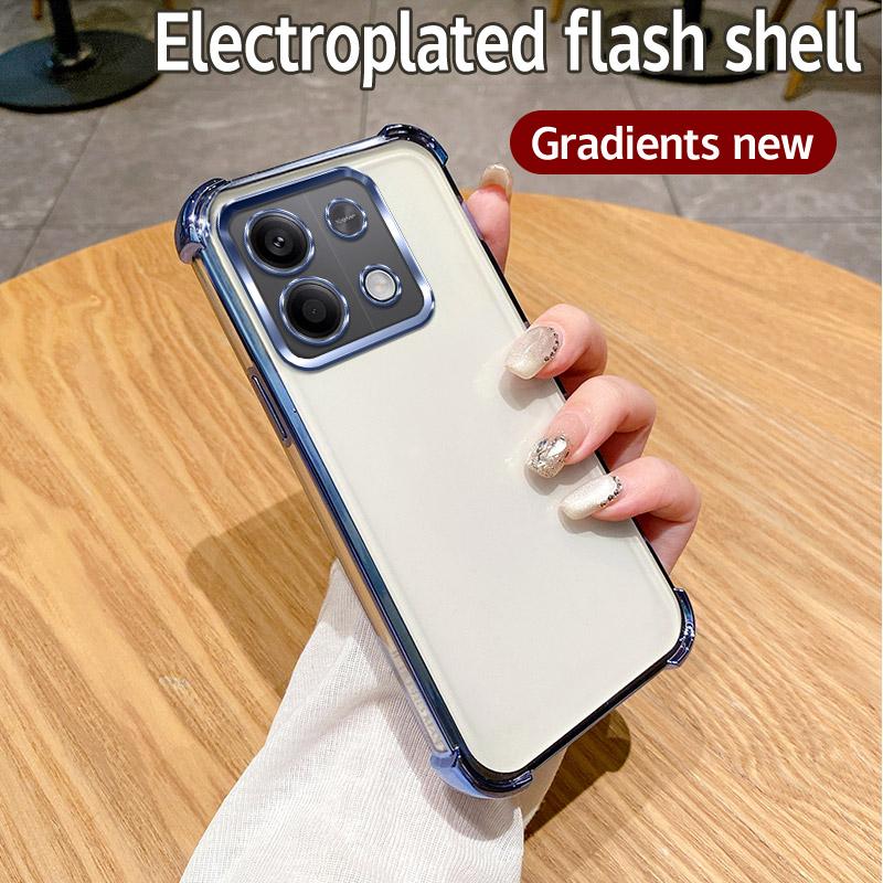 Чехол для Xiaomi Redmi Note 13 Pro 4G Чехол для телефона Xiaomi Poco M6 Pro 4G Блестящий блестящий силиконовый объектив камеры Мягкая задняя крышка