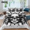 Пододеяльник с изображением сахарного черепа для возлюбленного, милашки, роз, комплект постельного белья для двоих, микрофибра, Хэллоуин, мужской, дымчатый, ужас, готический пододеяльник