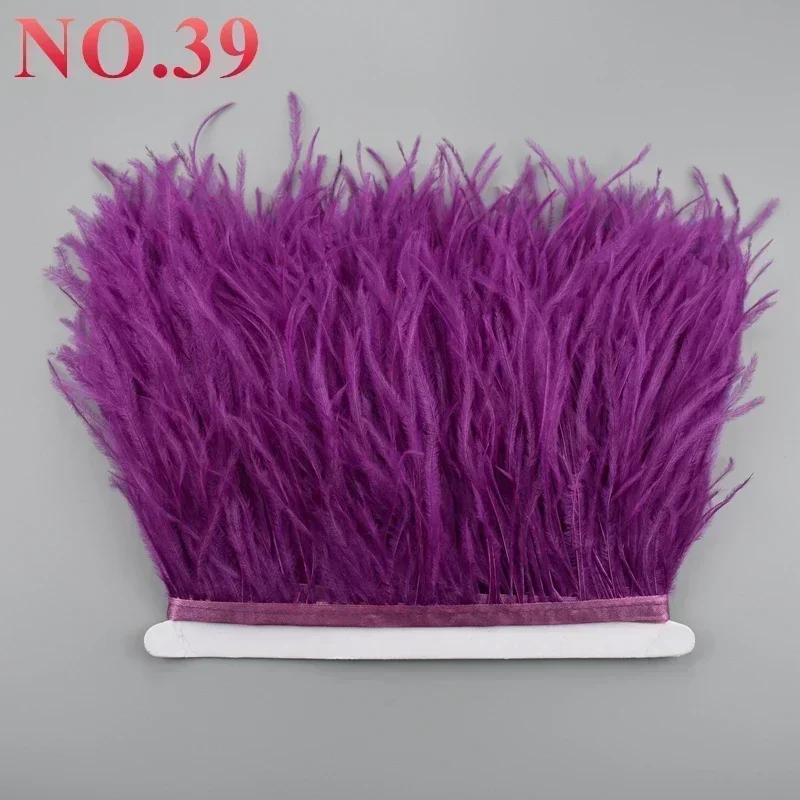 Feather10Meters Ostrich Feathers on Ribbon Tape 10-15cm 4-6" Feather Trim Boa for Clothes Sewing Trimmings Fringe Manmade Decorations