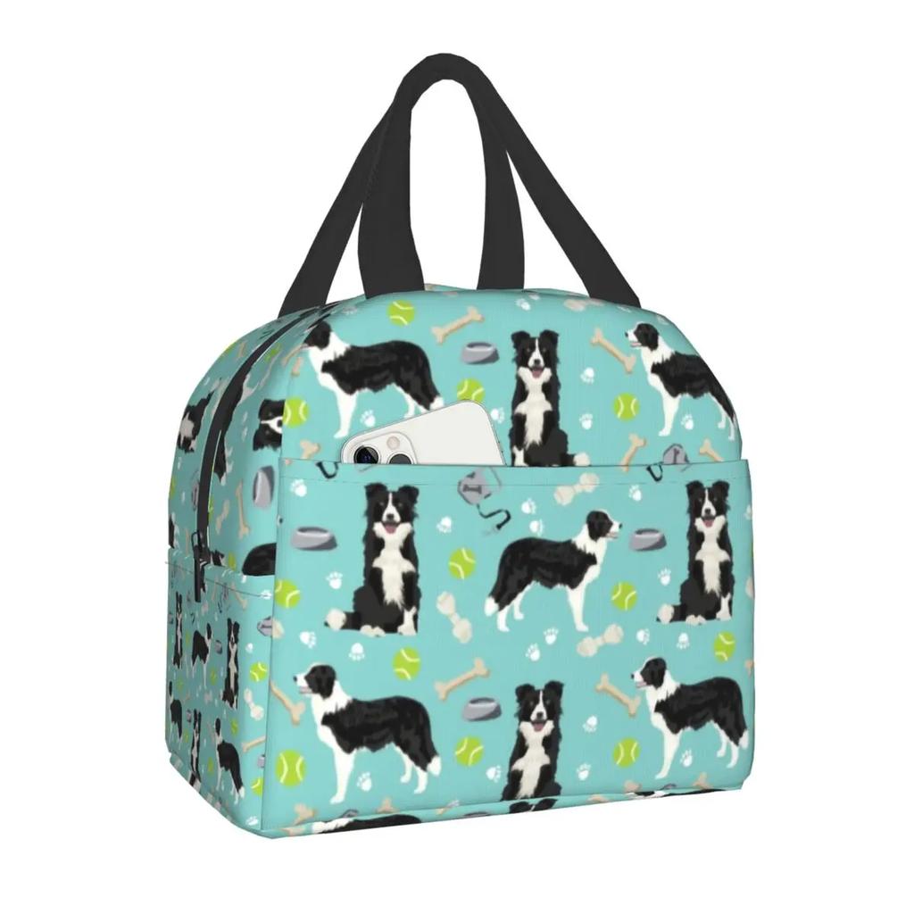 Индивидуальная сумка для обеда Border Collie для женщин, термохолодильник, изолированные ланч-боксы для детей, школьников, сумка для хранения свежих фруктов