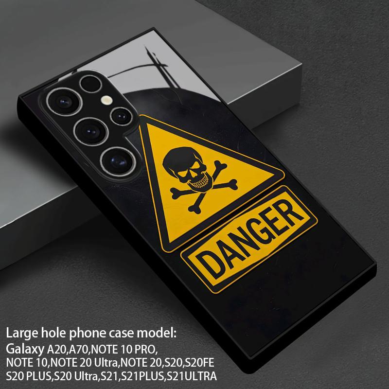 2D чехол для телефона с рисунком «Токсичное предупреждение» для Samsung S26 S25 S24 S23 S22 S21 S20 A56 A36 A16 - Стеклянная защитная крышка