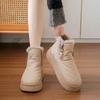 Женские ботильоны с подкладкой, высокие зимние ботинки, женская обувь на осень-зиму, повседневные, на платформе, теплые, из хлопка, с плоской подошвой, короткие ботинки