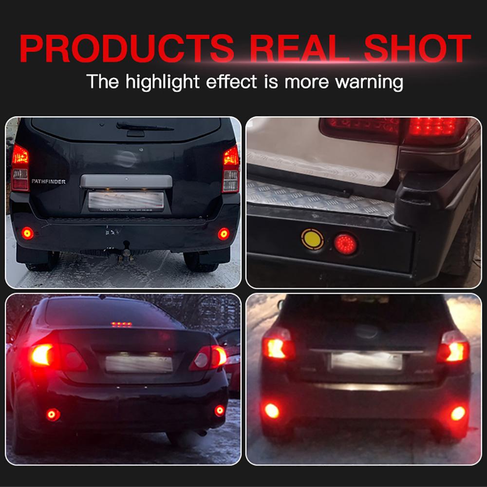 2pcs Tail Stop Brake Lamp LED Rear Bumper Reflector Light For Toyota Highlander 2008 2009 2010 Sequoia ZRR70 Noah Voxy Red Lens