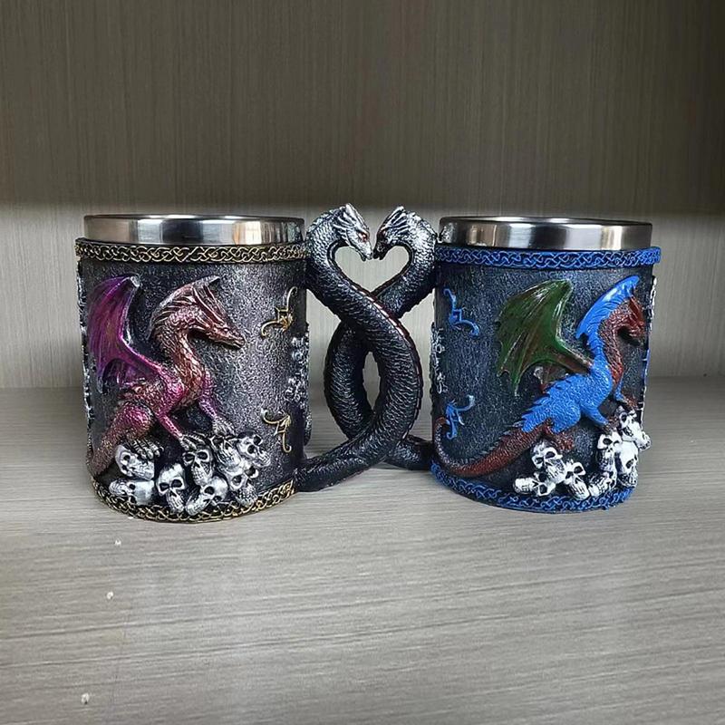 Средневековая кружка 3D чашка с драконом походная кружка домашний декор тематические принадлежности для вечеринок средневековая посуда для кофе чая молока напитка