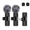 Wireless Lavalier Microphone for iPhone Android USB-C Microphone with Noise Reduction for Live Streaming Interviews mini mic