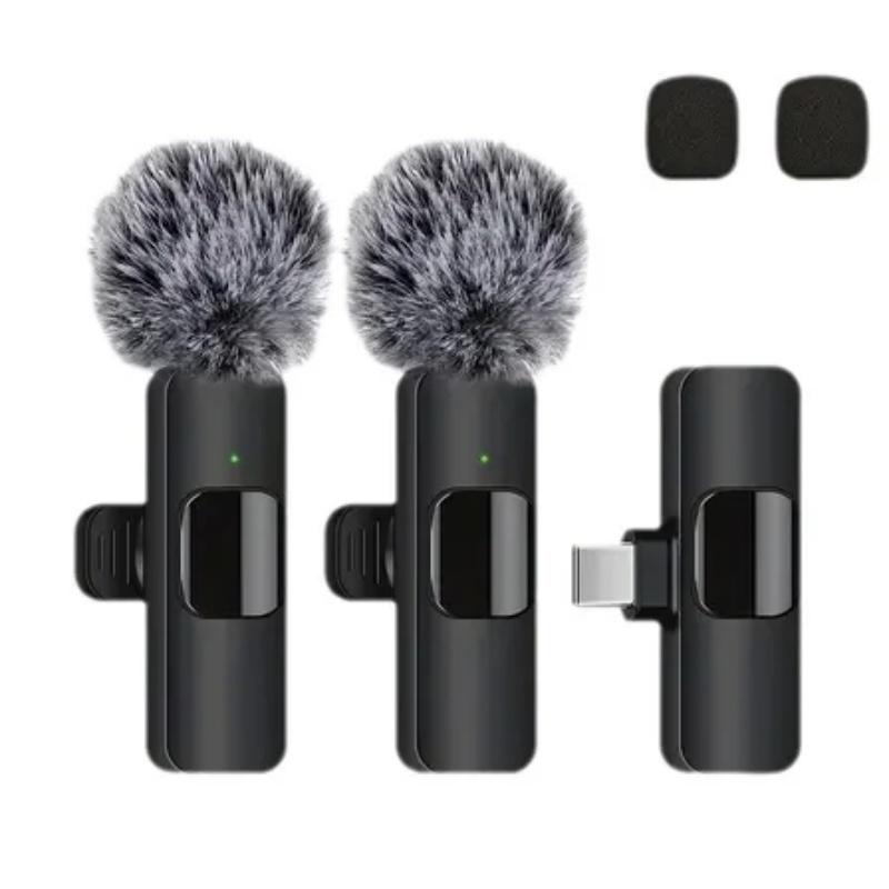 Wireless Lavalier Microphone for iPhone Android USB-C Microphone with Noise Reduction for Live Streaming Interviews mini mic
