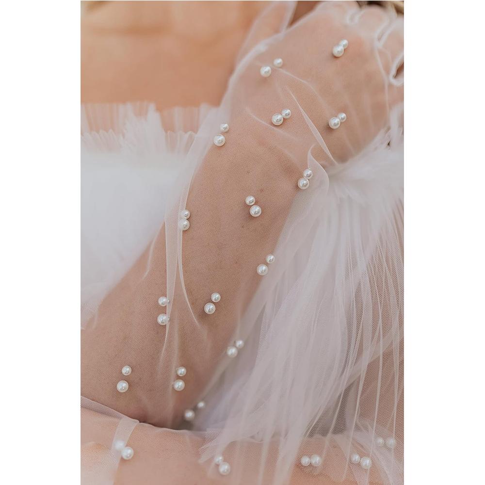 Симпатичные перчатки с жемчугом, свадебные перчатки с шипами, перчатки на палец, женские перчатки с длинными пальцами, свадебные длинные перчатки с жемчугом для женщин