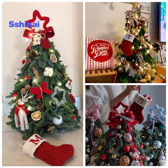 Рождественский носок с ремешком, большая емкость, насыщенный цвет, классический дизайн с буквами, чулок, подвесное украшение