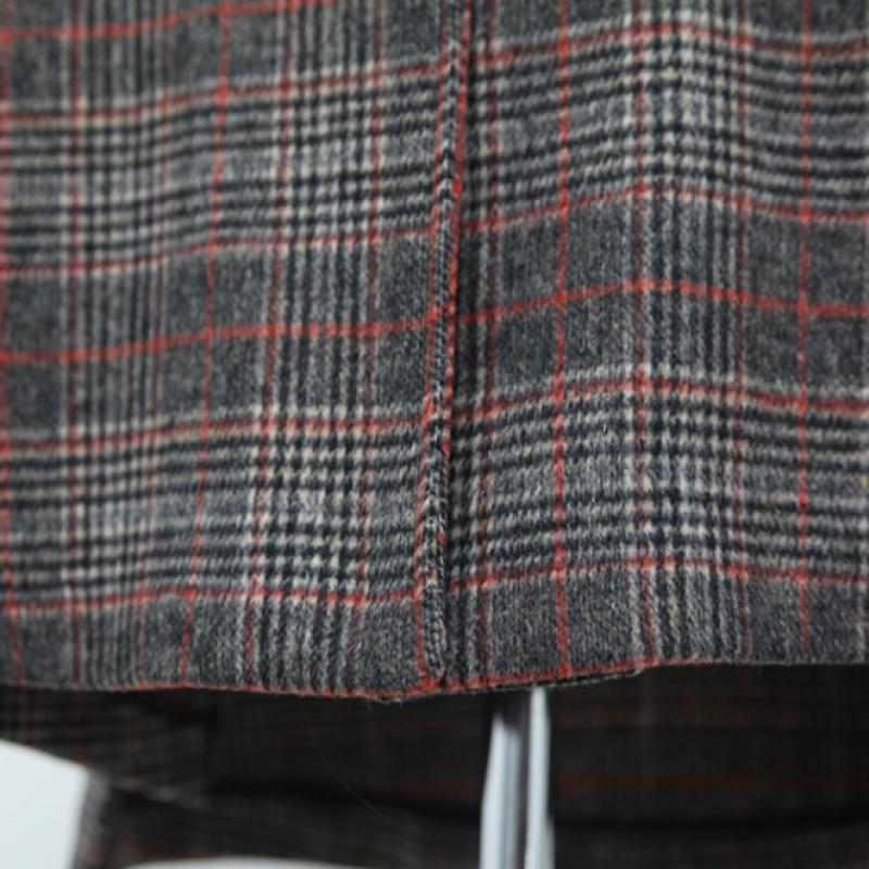 Shiz MAdAm Women A Line Round Check Wool jAcket J31627