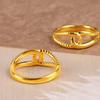 Chic Brass Gold Plated Twist Design Couple Ring Ideal For Fashion Forward Women