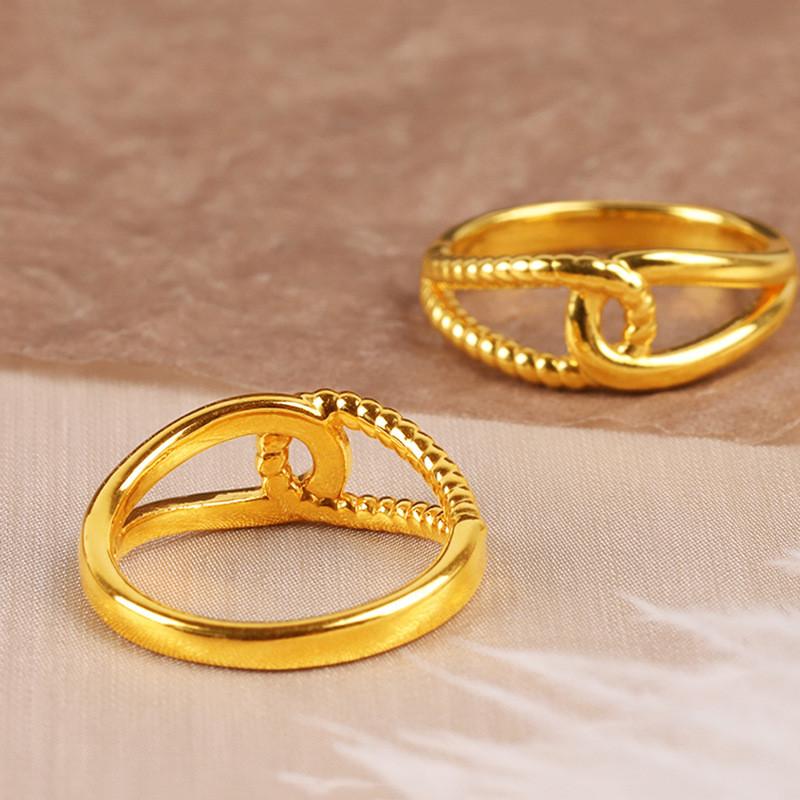 Chic Brass Gold Plated Twist Design Couple Ring Ideal For Fashion Forward Women