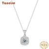Tancise S925 Sterling Silver Moissanite Luxury Personality Pendant Necklace Women's Classic Tide Sugar Full of Wild Clavicle Chain.